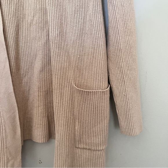 Whisper Knit by Louis Dell’Olio Tan Open Ribbed Cardigan - Medium - Picture 7 of 9